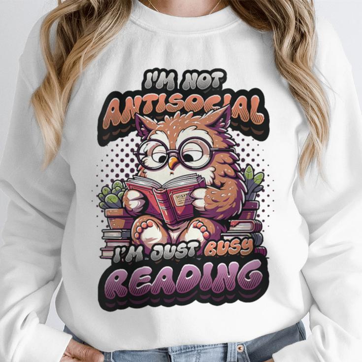 Book Lover Owl Reading Books Introvert Bookworm Unisex Sweatshirt Book Lover Owl Reading Books Introvert Bookworm Unisex Sweatshirt