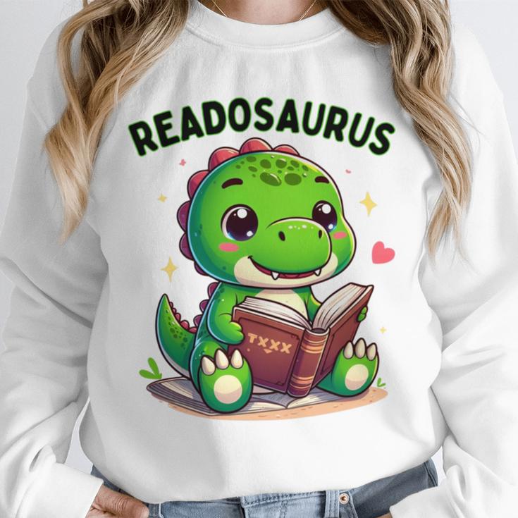 Book Lover Reading Dinosaur Readosaurus Library Unisex Sweatshirt