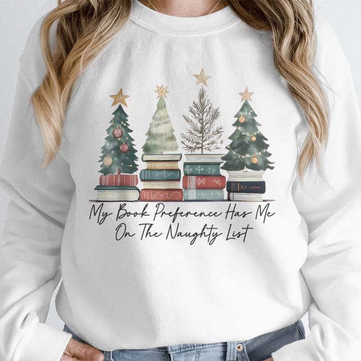 My Book Preference Has Me On The Naughty List Christmas Tree Unisex Sweatshirt