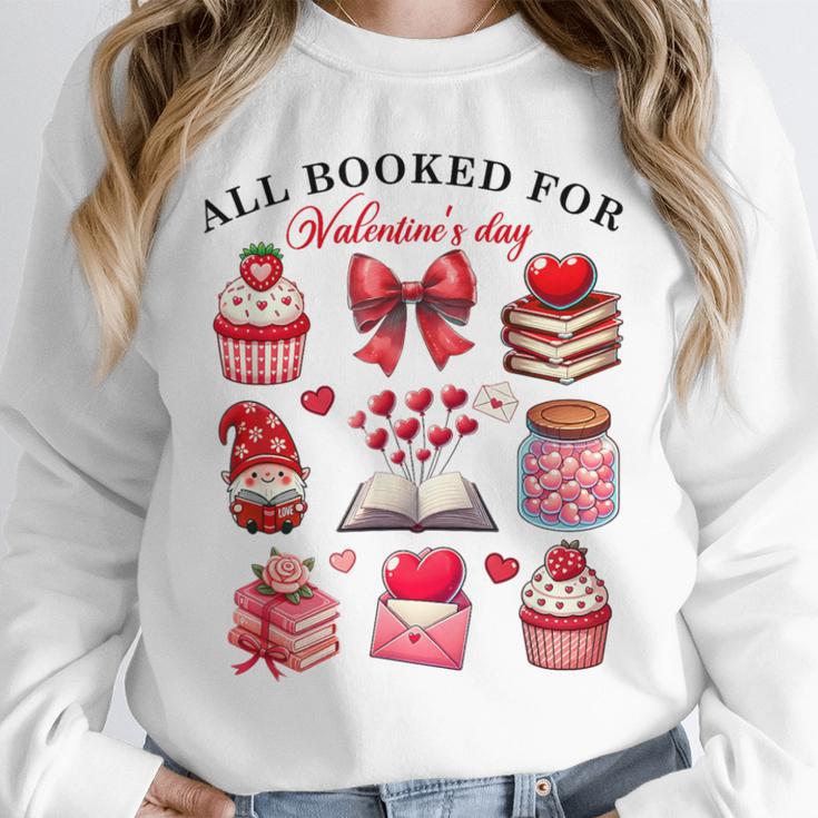 All Booked For Valentine's Day Book Lover Bookworm Bookish Unisex Sweatshirt