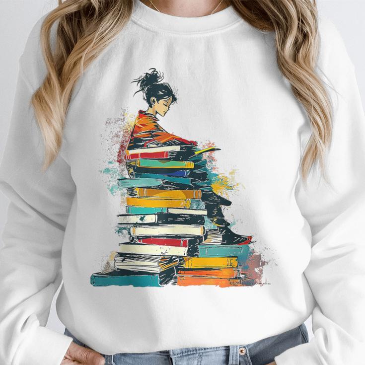 Books Abstract Artist Women Art Painting Books Unisex Sweatshirt Books Abstract Artist Women Art Painting Books Unisex Sweatshirt