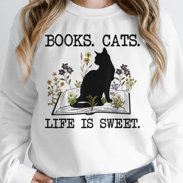 Books Cats Life Is Sweet Cat Book Lover Men Women Teen Unisex Sweatshirt Books Cats Life Is Sweet Cat Book Lover Men Women Teen Unisex Sweatshirt