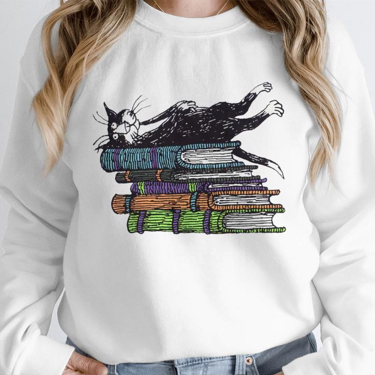 Books Cats Life Is Sweet Cats Books Lover Men Women Unisex Sweatshirt