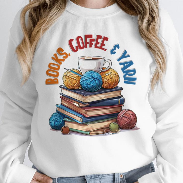“Books Coffee & Yarn Enthusiast Cozy Reader Unisex Sweatshirt “Books Coffee & Yarn Enthusiast Cozy Reader Unisex Sweatshirt