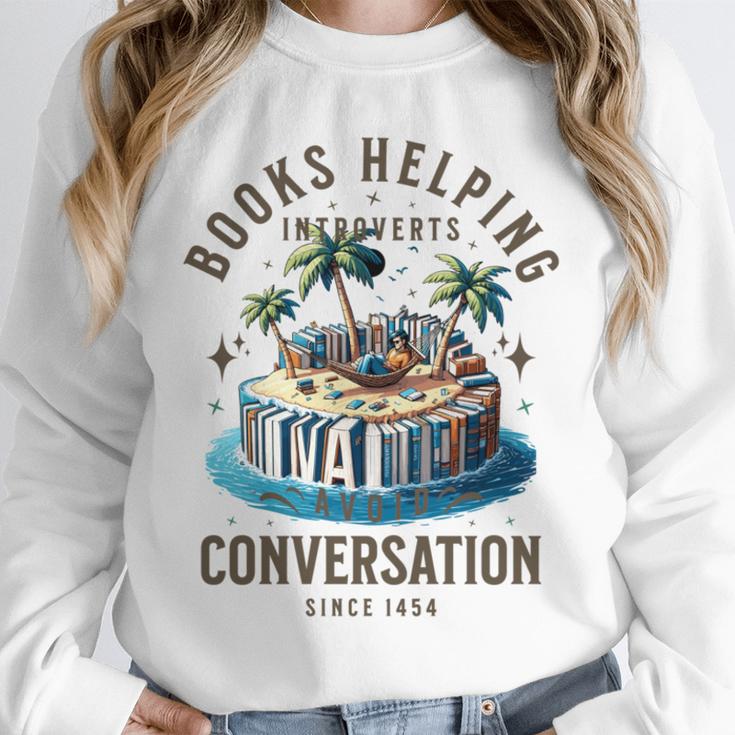 Books Helping Introvert Avoid Conversation Unisex Sweatshirt Books Helping Introvert Avoid Conversation Unisex Sweatshirt
