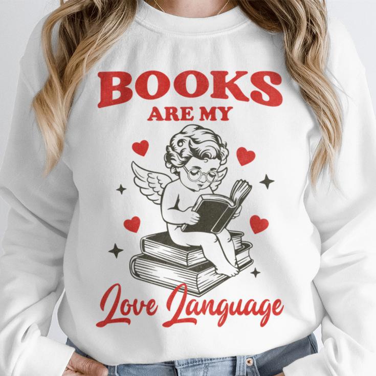 Books Are My LoveLanguage Cupid Valentines Unisex Sweatshirt