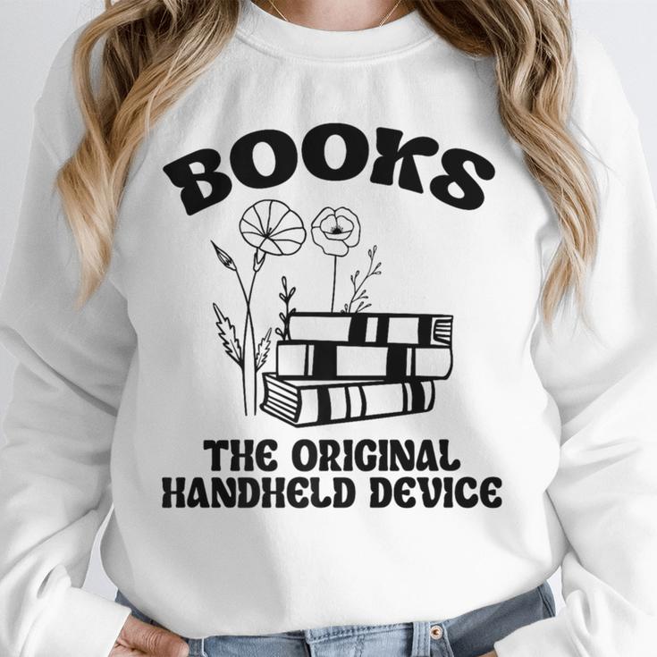 Books The Original Handheld Device Book Lover Premium Unisex Sweatshirt
