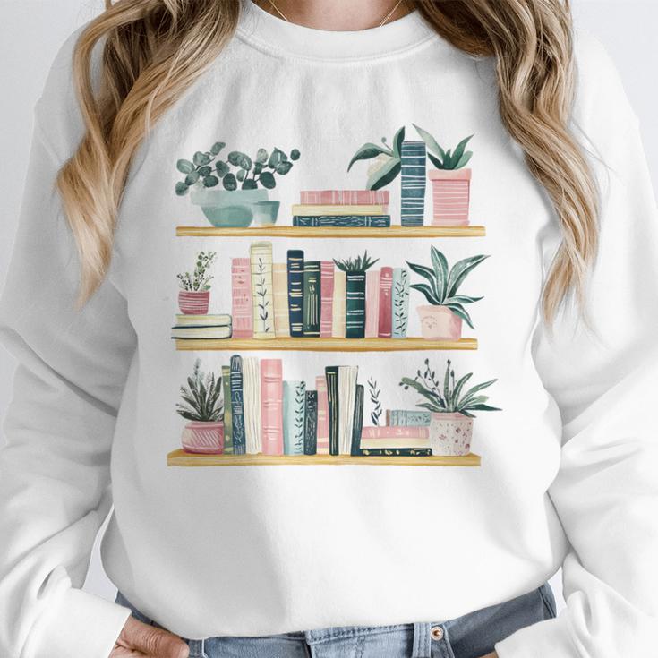 Bookshelves With Books & Plants Premium Unisex Sweatshirt