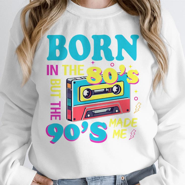 Born In The 80's But 90's Made Me Nostalgia Cassette Tape Premium Tri-Blend Unisex Sweatshirt
