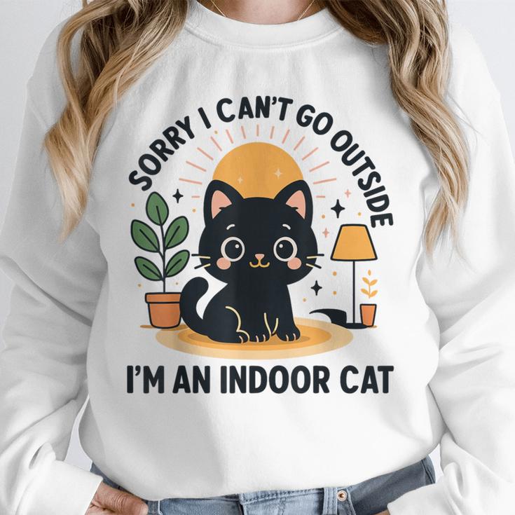Cat Shirt Introvert Sorry I Can’t Go I’m An Indoor Cat Unisex Sweatshirt