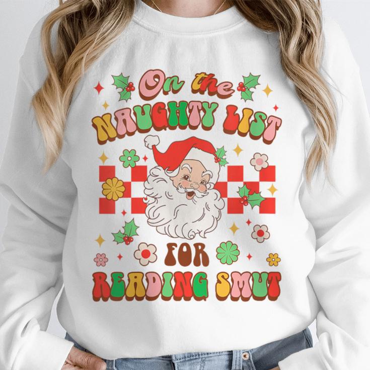 Christmas Smut Book On The Naughty List For Reading Smut Unisex Sweatshirt