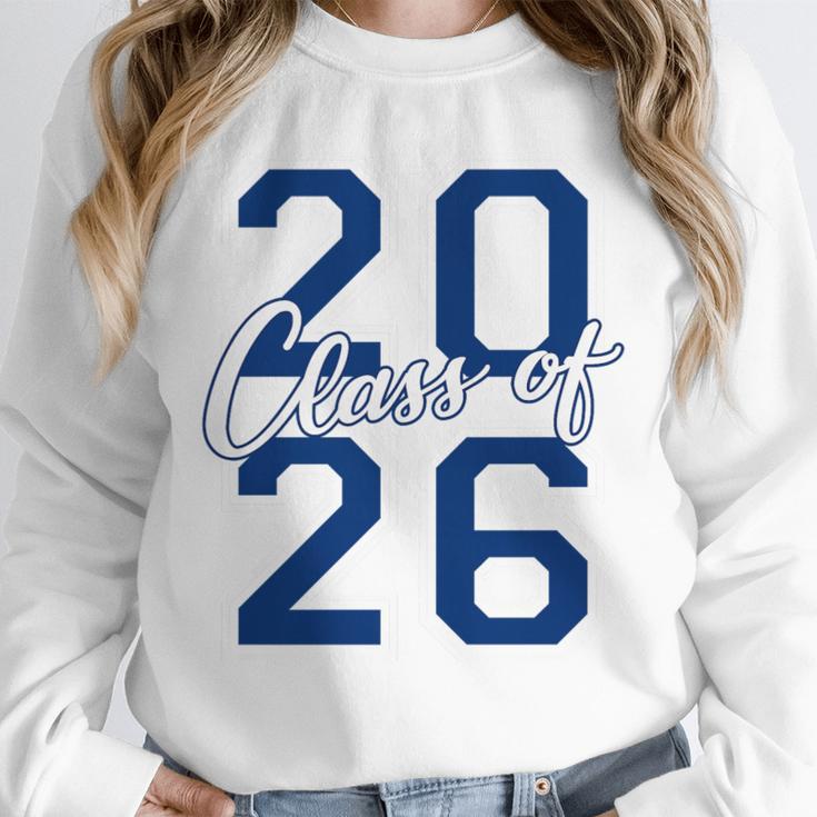 Class Of 2026 Graduation Varsity Navy Blue Letters Premium Tri-Blend Unisex Sweatshirt