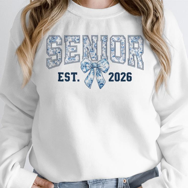 Class Of 2026 Senior 26 Coquette Bow Toile Preppy Graduation Unisex Sweatshirt