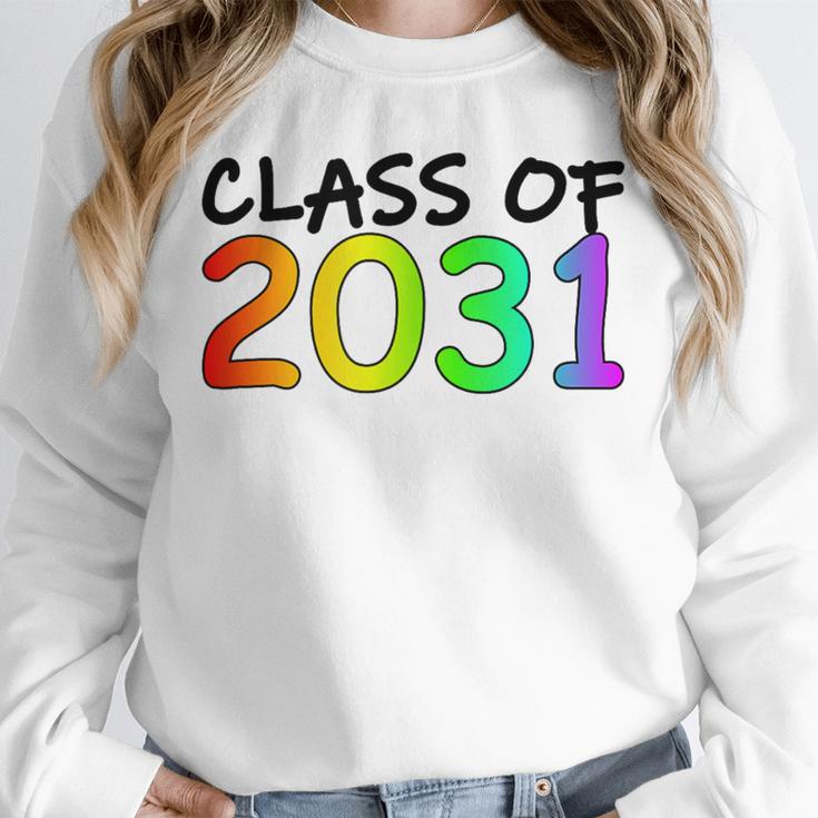 Class Of 2031 Pre-K -12th Grade Hand Prints Space Graduation Unisex Sweatshirt