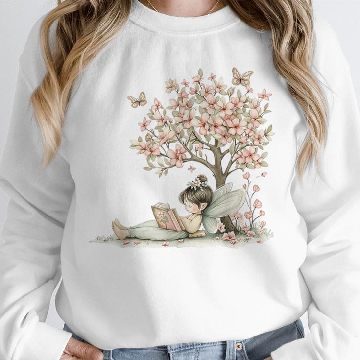 Cute Fairy Reading Fairycore Aesthetic Book Lover Unisex Sweatshirt Cute Fairy Reading Fairycore Aesthetic Book Lover Unisex Sweatshirt