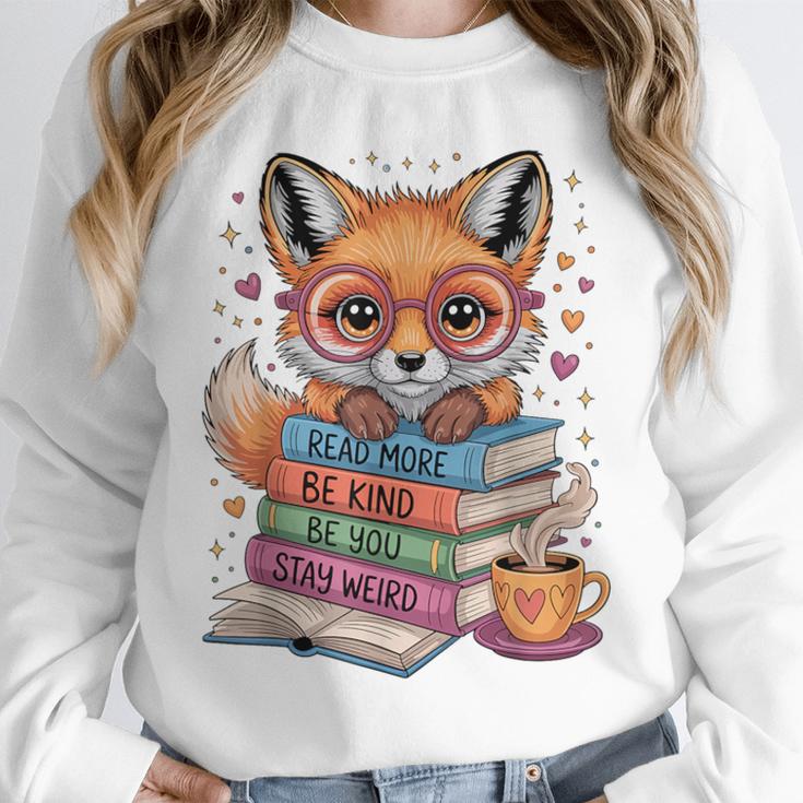 Cute Fox Read More Be Kind Stay Weird Reader Geek Book Lover Unisex Sweatshirt Cute Fox Read More Be Kind Stay Weird Reader Geek Book Lover Unisex Sweatshirt