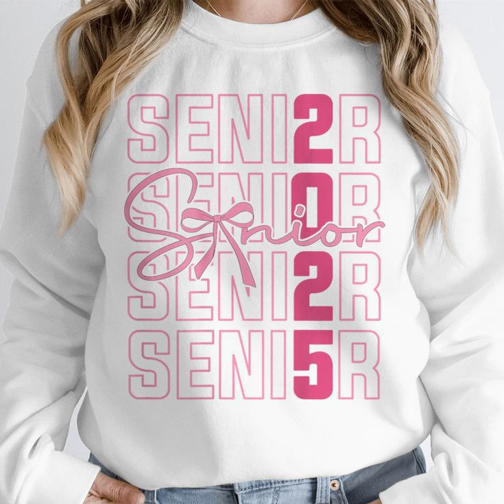Cute Girls Women Class 2025 Graduation Senior Coquette Bow Unisex Sweatshirt