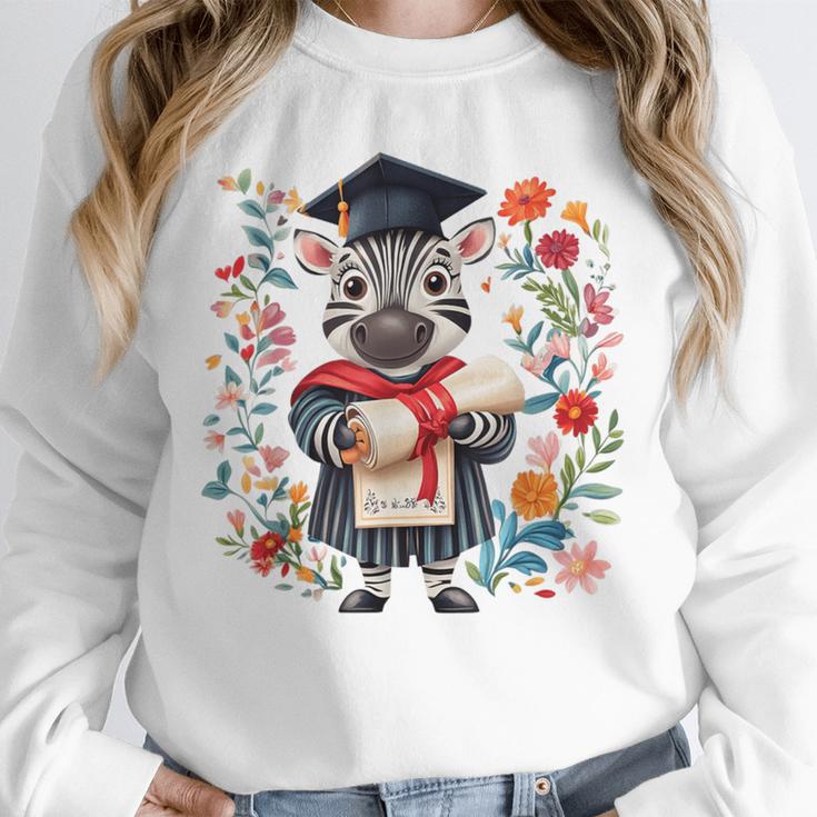Cute Graduation Zebra Holding DiplomaShirt Unisex Sweatshirt