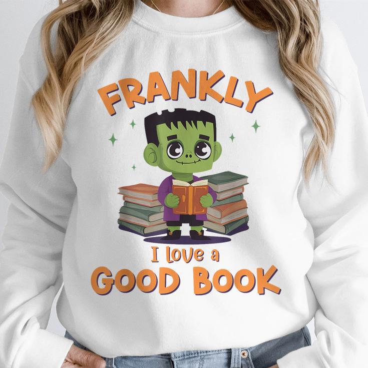 Cute Halloween Teacher Librarian Frankenstein Reading Books Unisex Sweatshirt Cute Halloween Teacher Librarian Frankenstein Reading Books Unisex Sweatshirt