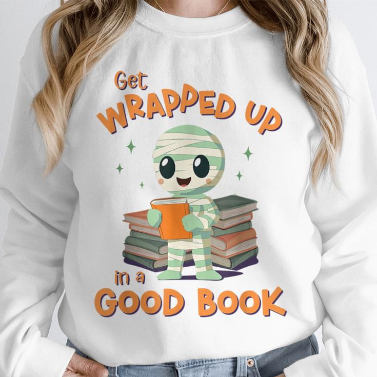 Cute Halloween Teacher Librarian Mummy Reading Books Unisex Sweatshirt Cute Halloween Teacher Librarian Mummy Reading Books Unisex Sweatshirt