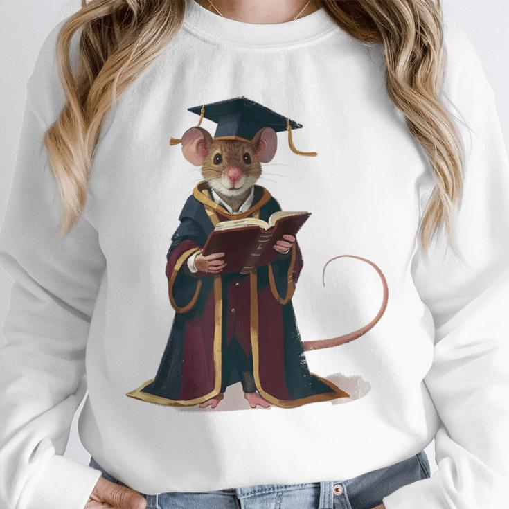 Cute Mouse Reading Book Graduation Unisex Sweatshirt Cute Mouse Reading Book Graduation Unisex Sweatshirt