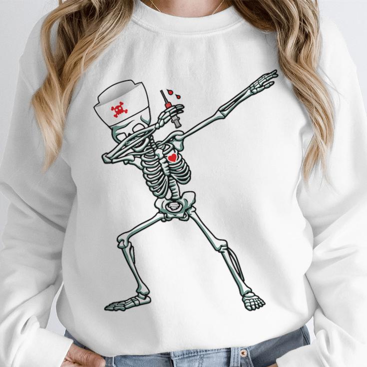 Dabbing Skeleton Nurse Halloween Graduation Unisex Sweatshirt