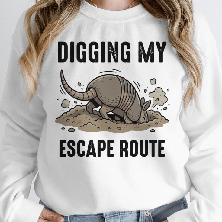 Digging My Escape Route Armadillo Introvert Humor Unisex Sweatshirt Digging My Escape Route Armadillo Introvert Humor Unisex Sweatshirt