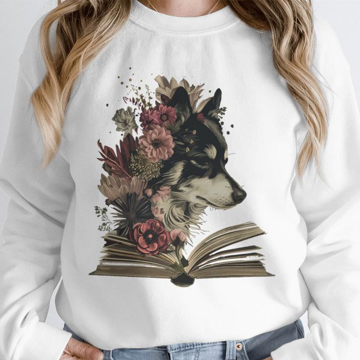 Dog Book Flower Unisex Sweatshirt