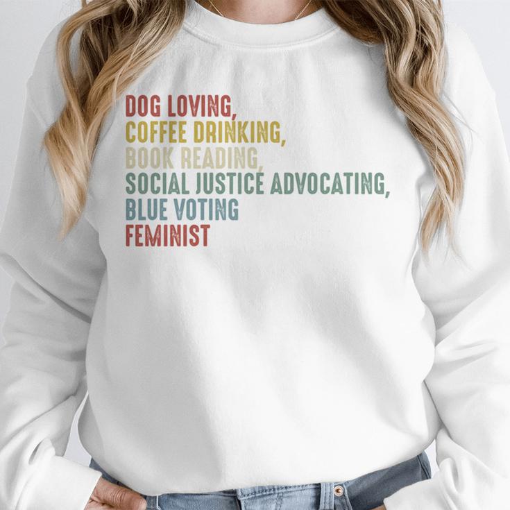 Dog Loving Coffee Drinking Book Reading Social Justice Unisex Sweatshirt