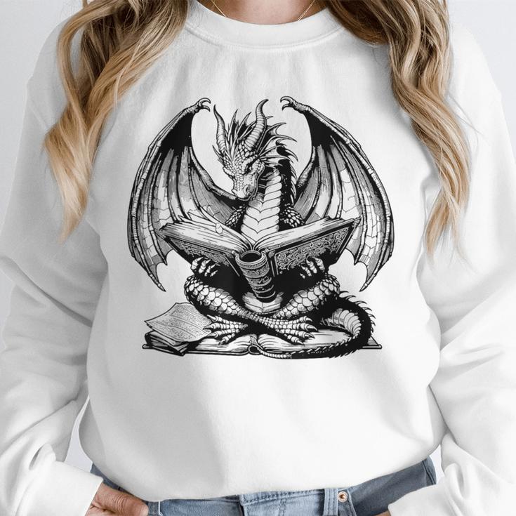 Dragon Reading Book Bookworm Books Dragon Lover Learning Unisex Sweatshirt Dragon Reading Book Bookworm Books Dragon Lover Learning Unisex Sweatshirt