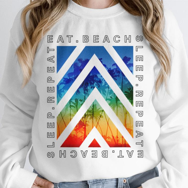 Eat Beach Sleep Repeat Summer Vacation Graduation Tees Men Women Kids Unisex Sweatshirt