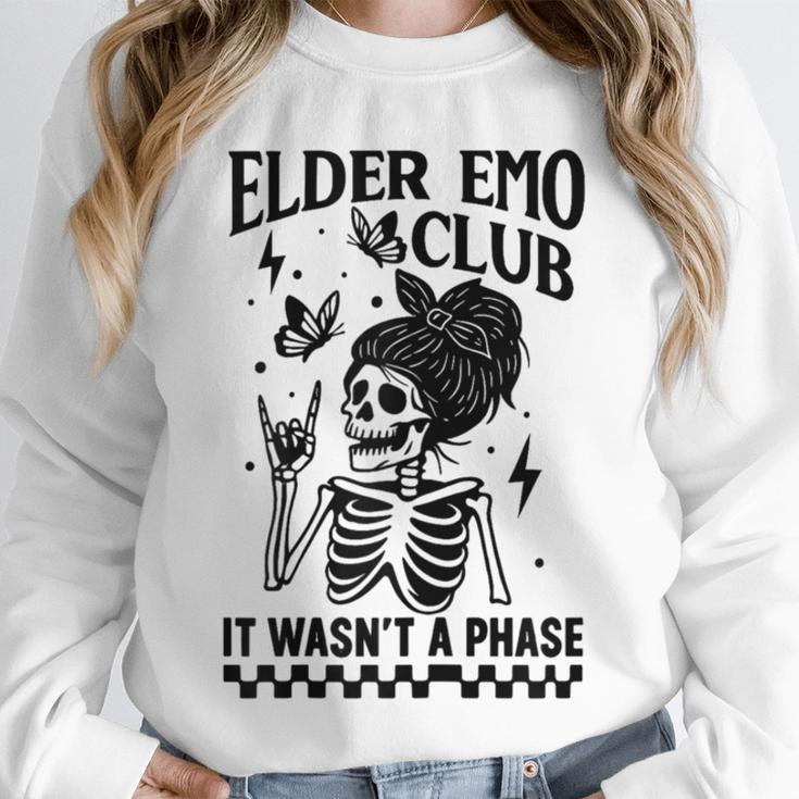 Elder Emo Club Skeleton Nostalgia It Wasn't a Phase Mom Unisex Sweatshirt