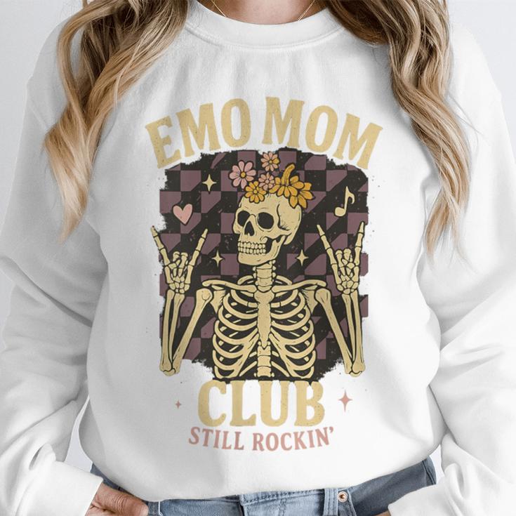 Emo Mom Club Still Rockin Skeleton Nostalgia Women Mother Unisex Sweatshirt