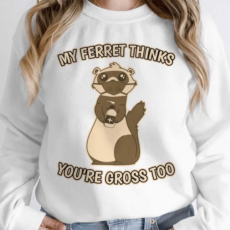Ew People Ferret Saying Mask Introvert Ferrets Unisex Sweatshirt