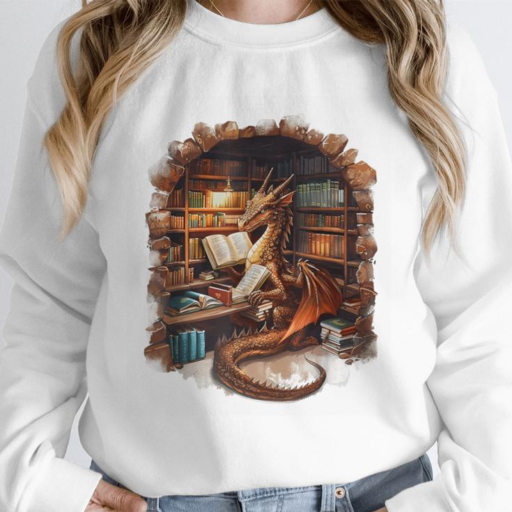 Fantasy Dragon Reading Book Lover Unisex Sweatshirt