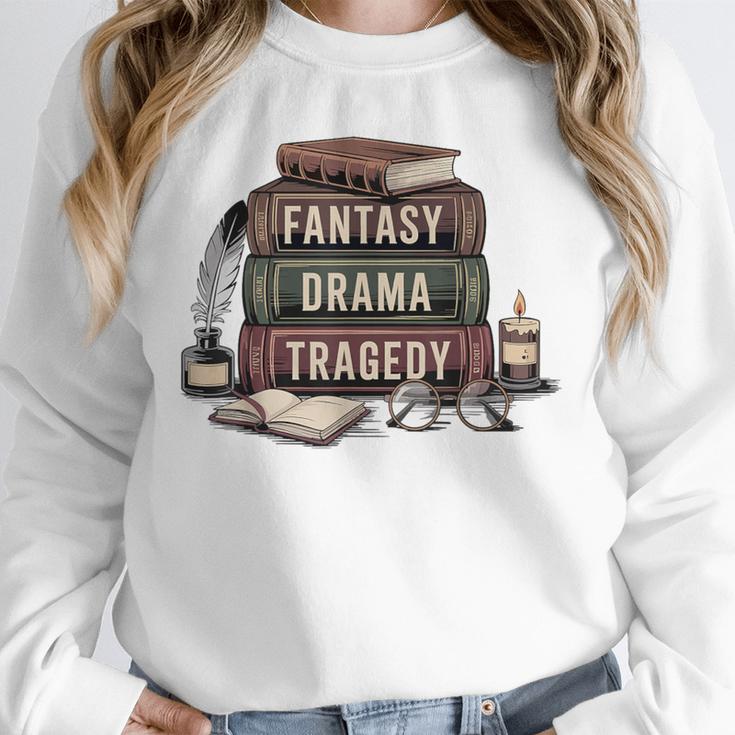 Fantasy Drama Tragedy Gothic Book Lover Bookworm Unisex Sweatshirt Fantasy Drama Tragedy Gothic Book Lover Bookworm Unisex Sweatshirt