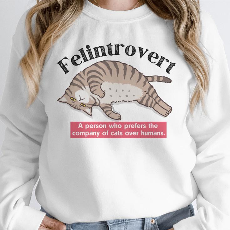 Felinetrovert CAT Lover Kitten CATS Funny Meme Introvert Pet Unisex Sweatshirt