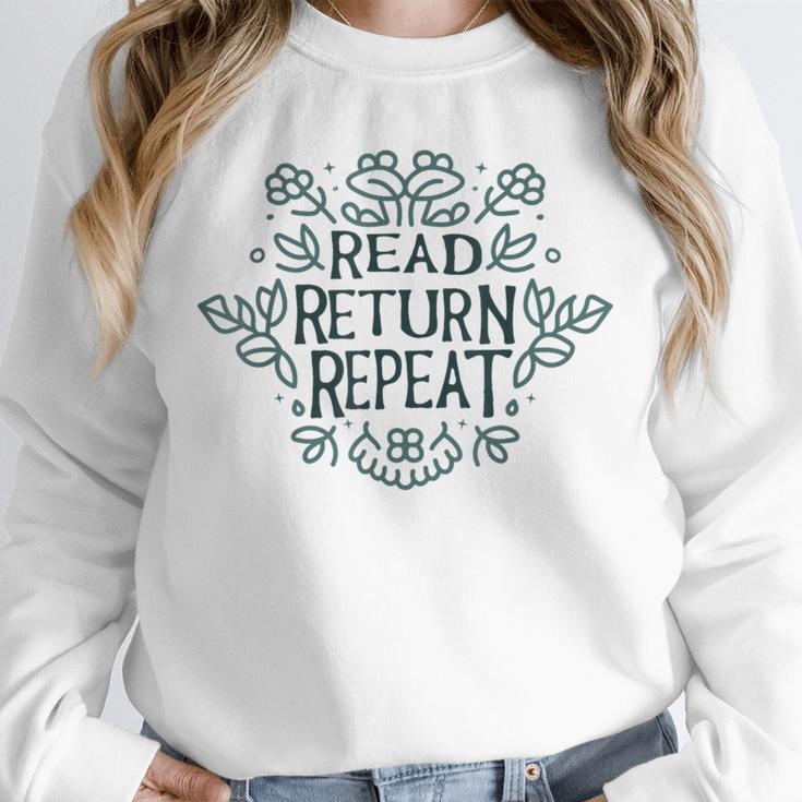 Floral “Read Return Repeat” Book Lovers Readers Librarians Unisex Sweatshirt Floral “Read Return Repeat” Book Lovers Readers Librarians Unisex Sweatshirt