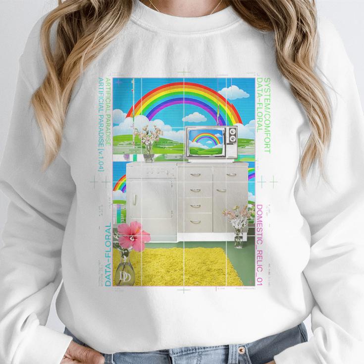 Frutiger Aero Aesthetic Rainbow Glitch Art Premium Tri-Blend Unisex Sweatshirt Frutiger Aero Aesthetic Rainbow Glitch Art Premium Tri-Blend Unisex Sweatshirt