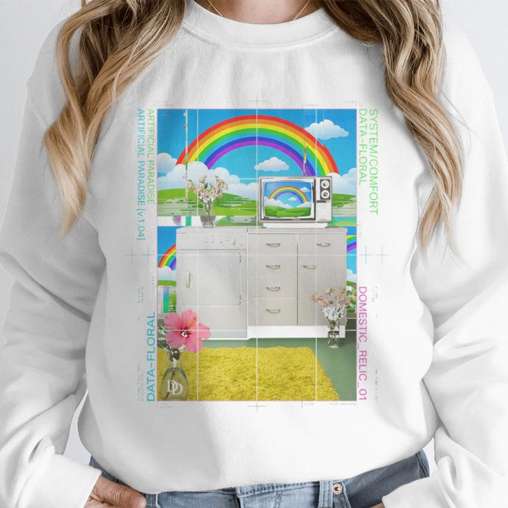 Frutiger Aero Aesthetic Rainbow Glitch Art Unisex Sweatshirt