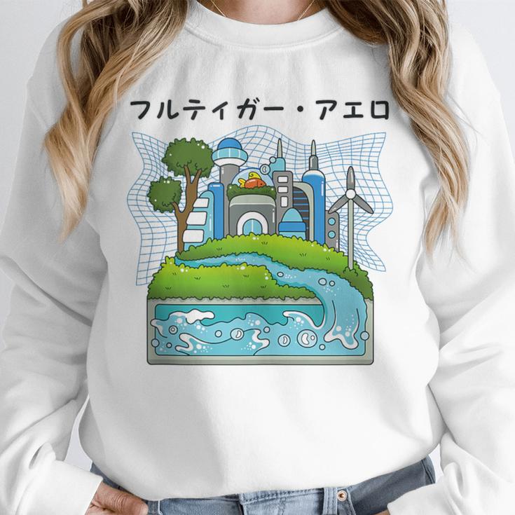 Future City Wind Power Frutiger Aero Y2K Style Ocean Unisex Sweatshirt Future City Wind Power Frutiger Aero Y2K Style Ocean Unisex Sweatshirt