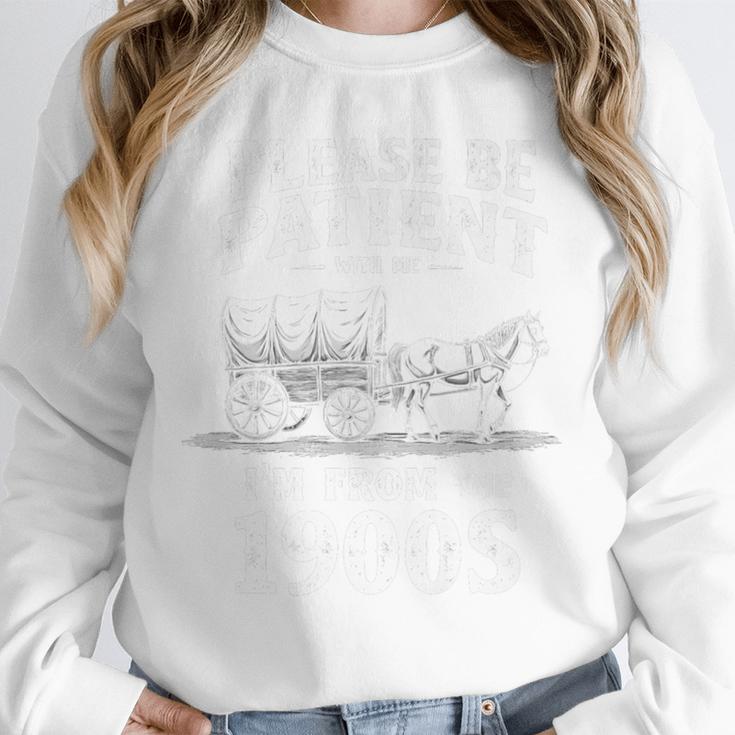 Gentle Nostalgia Plea Please Be Patient I'm From The 1900s Premium Unisex Sweatshirt