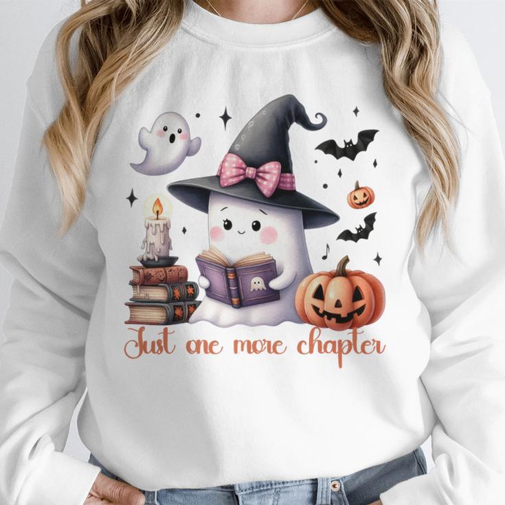 Ghost Reading Book Coquette Bow Halloween Girl Toddler Kid Premium Unisex Sweatshirt