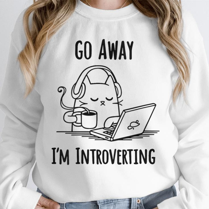 Go Away I'm Introverting Cat Introvert Anxiety Anxious Unisex Sweatshirt Go Away I'm Introverting Cat Introvert Anxiety Anxious Unisex Sweatshirt