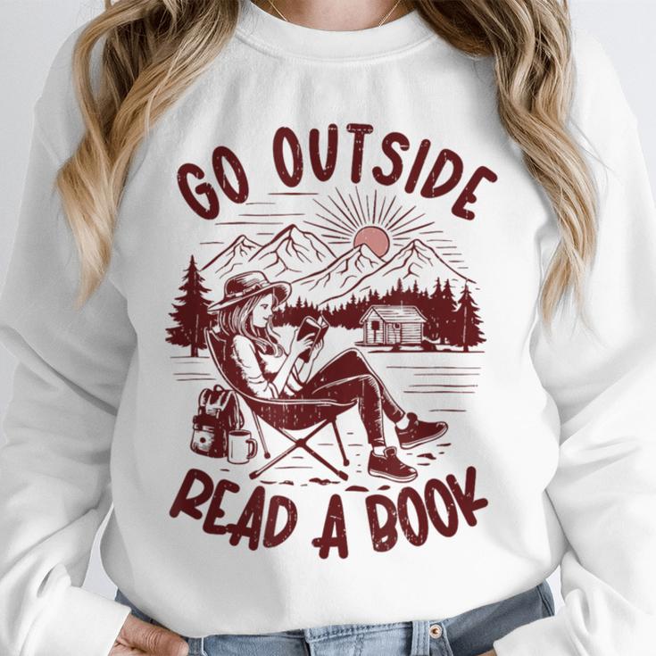 Go Outside Read a Book Vintage Bibliophiles Unisex Sweatshirt Go Outside Read a Book Vintage Bibliophiles Unisex Sweatshirt