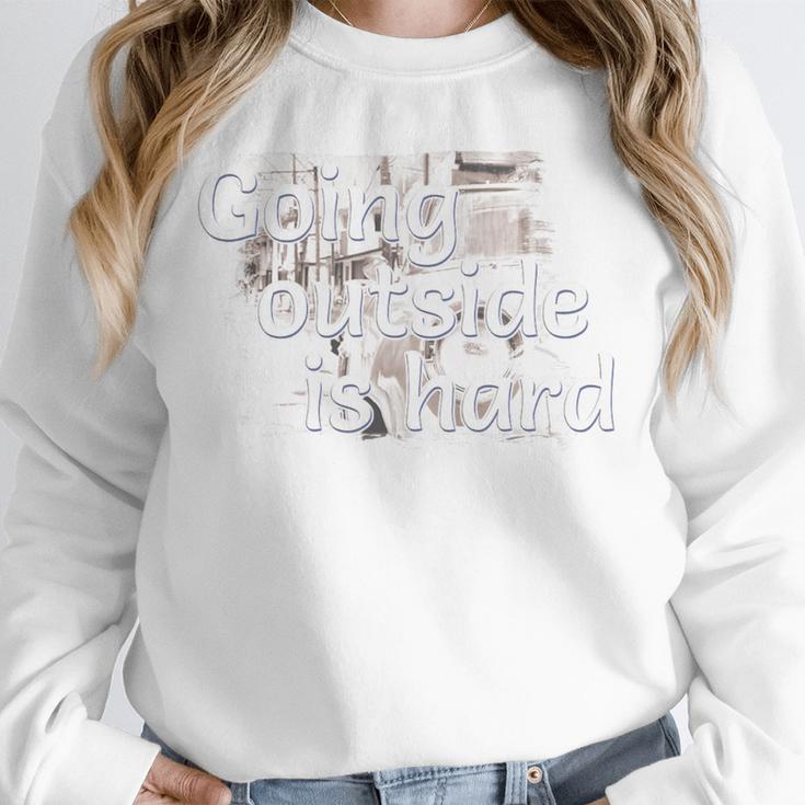 Going Outside Is Hard Saying For Introvert And Homebody Premium Tri-Blend Unisex Sweatshirt Going Outside Is Hard Saying For Introvert And Homebody Premium Tri-Blend Unisex Sweatshirt