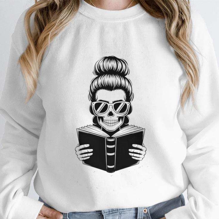 Good Girls Read Bad Books Skeleton Unisex Sweatshirt