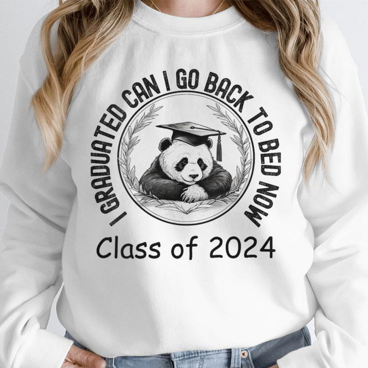 I Graduated Can I Go Back To Bed Now 2024 Graduation Panda Unisex Sweatshirt