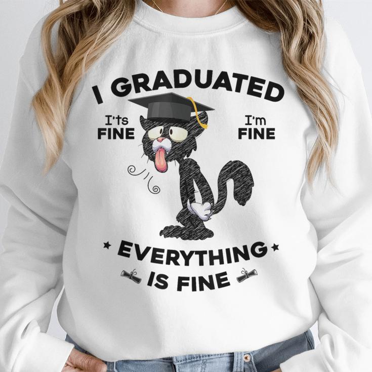I Graduated Graduate Class 2025 Cat Graduation Unisex Sweatshirt