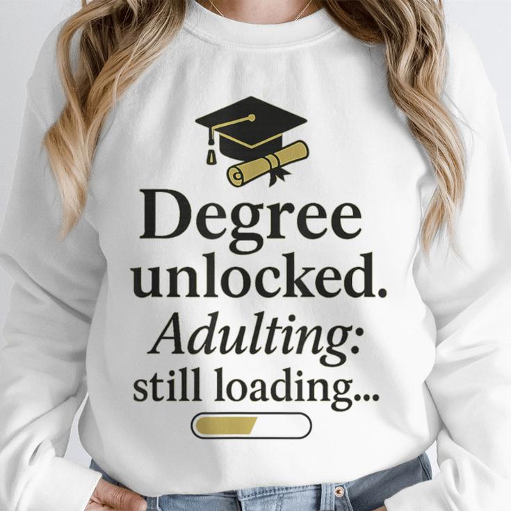 Graduation 2025 Degree Unlocked Adulting Still Loading Unisex Sweatshirt